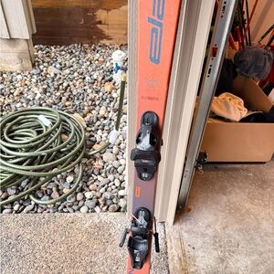 Elan Vibrant Orange Skis with Black Bindings